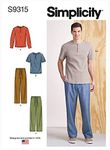 Simplicity Men's Knit Top and Pants Sewing Pattern Kit, Code S9315, Sizes XS-S-M-L-XL-XXL, Multicolor