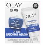 Olay Regenerist Hyaluronic + Peptide 24 Duo Pack, Face Wash 150 mL, Gel Face Moisturizer 48 g