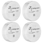 FUERS 90db Loud Longer Water Leak Detector Sensor Alarm System for Home Kitchen,Toilet,Floor,Battery Powered for Pefect Protection of Your Belongings-Pack of 4