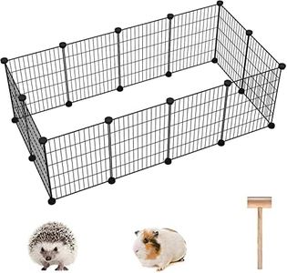 C&AHOME 12 PCS Pet Playpen, Portable Wire Small Animals Cage Yard Fence Indoor Ideal for Guinea Pigs, Puppy Pet Products, DIY Metal Yard Fence 12" × 15" Black