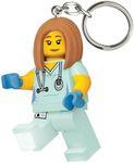 LEGO Iconic Nurse Nurse Keychain LED Flashlight Toys Gift for Kids - 76mm Height Figure (KE156H) - 2 CR2025 Batteries Included