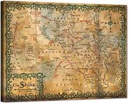 Vintage Middle Earth Map Canvas Wal