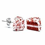 Miniature Cake Stud Food Earrings, 