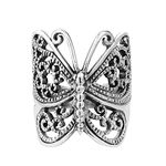 AeraVida Big Trendy Wrap-Around Butterfly .925 Sterling Silver Ring | Elegant Wedding Rings For Women | Trendy Comfort Fit Silver Rings for Women | Butterfly Sterling Silver Rings Sizes 6-11, 8, Metal