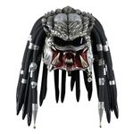 shyhand Predator Mask Hunter Predator Helmet with Dreads Hair Full Head Halloween Cosplay Costume Mask Props for Adults