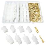 YIXISI 190 PCS 2.8mm 2 3 4 6 Pin Automotive Electrical Wire Connectors Kit, Male/Female Wire Connector Housing and Pin Header Crimp Wire Terminals, for Motorcycle, Bike, Car, Boats (White)