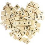 100 Pcs Scrabble Tiles, Wooden Letter Tiles, Great for Crafts, Letter Tiles, Spelling by Clever Delights