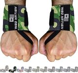 WOD Nation Wrist Wraps for Weightlifting, 12” Professional Gym Wrist Straps w/Thumb Loop for Men & Women, Wrist Support Wraps for Strength Training, Powerlifting & Bodybuilding (Green Camo)