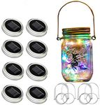 YJFWAL Updated Solar Mason lid Light, 8 Pack 30Led Waterproof Fairy Firefly, Including 8 Hangers and 6 pcs PVC (excluding jar), Best for Courtyard Garden,Wedding(Multi Color)