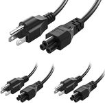 QYD 3 Pack 10FT(3m) Long 3 Prong TV Power Cord, 7A 125V Mickey Mous AC Power Cord Replacement for LG LED LCD Smart 1080p HDTV, Epson Printer Power Cable (IEC-60320 C5 to NEMA 5-15P)