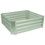 Harbour Housewares Raised Garden Bed - Green - 90 x 90cm - Square - Bottomless Metal Raised Bed Galvanised Steel Planter Box for Growing Outdoor Plants, Vegetables, Flowers and Herbs