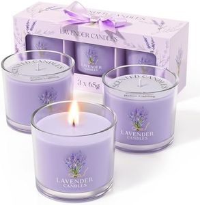 CHILLFLAME Candele Profumate alla Lavanda in Vetro, Set di Candele Profumate per Alleviare lo Stress, 3 Candele in Vetro per Donne e Uomini, Regalo di Compleanno per Donne (Viola, 200g)