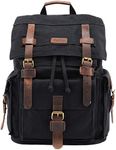 Kattee Men’s Leather Canvas Backpac