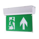 Bright Source 4-in-1 Emergency LED Exit Sign. 4 Mounting Options. Comes with UP Directional Tile. - 3 Hour Emergency Mode with Recharging Battery