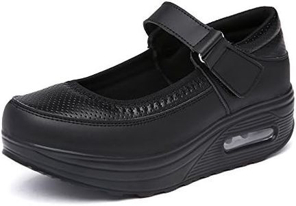 EnllerviiD RX2968heise41-pimian Women Mary Jane Shoes All Black Fitness Toning Walking Sneakers All Black 8 B(M) US