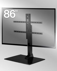 SANUS Universal TV Stand - Large Swivel Base Replacement TV Stand for Screens Up to 86" - Swivels 70 Degrees & Height Adjusts 8" - Compatible with Sony, Vizio TCL & More