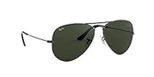 Ray-Ban mens Aviator Sunglasses, Gray (Frame: Gray, Lens Color: Gray-green), L UK