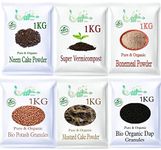 SDF India Garden Kit Pack of 6(Neem Cake Powder/Super Vermicompost/Bone Meal Fertilizer/Mustard Oil Cake/Bio Potash Granuel/Bio Organic DAP (1KG Each)