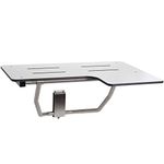 Seachrome 32" x 22.5" Lift-Assist ADA L-Shaped Reversible Bathroom Shower Bath Transfer Seat, Folding, Wall-Mounted, White Phenolic Seat