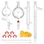 VEVOR Lab Distillation Kit, 3.3 Boro Lab Glassware Distillation Kit with 24, 40 Joint, 1000ml Essential Oil Distillation Apparatus Kit, 14 pcs Set of Glassware Equipment