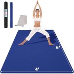 CAMBIVO Large Yoga Mat, Non-Slip Exercise Fitness Mat for Yoga, Pilates, Workout (72"x 48"x 6mm) (Blue)