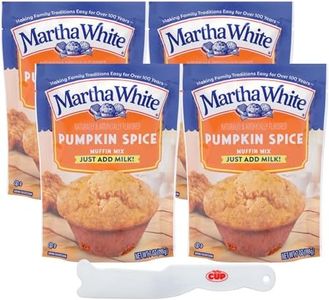 Martha White Pumpkin Spice Muffin Mix (Pack of 4) with By The Cup Spatula Knife