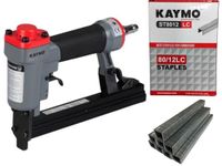 Kaymo ECO-PS8016 + ST8012 Combo – Pneumatic Stapler with 80 Series 12mm Long Crown Staples (7500 pins) for Upholstery and Carpentry