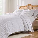 Greenland Home Ruffled Quilt Set, King, White