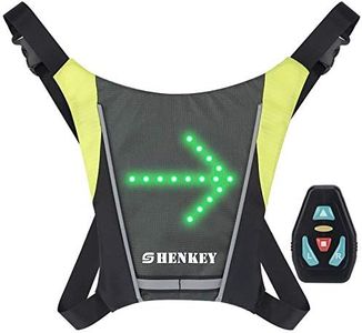 shenkey Chaleco de Ciclismo LED con Señales de Giro - Control Remoto, Reflectante e Impermeable, Recargable por USB, Fácil de Instalar para la Seguridad en Ciclismo