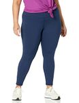 Amazon Essentials Women's Active Sculpt Workout Athleisure Mid Rise Full Length Leggings (Available in Plus Size), Navy, L