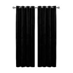 Aspire Homeware Crushed Velvet Curtains - Black (66″ x 90″) Fully Lined Eyelet Curtains Super Soft Window Curtain for Living Room Bedroom + 2 Matching Tie Backs (168cm x 228cm)