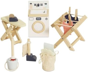 Le Toy Van - Wooden Daisylane Doll House Laundry Room Accessories Play Set for Dolls Houses | Girls or Boys Dolls House Furniture Sets - Suitable for Ages 3+