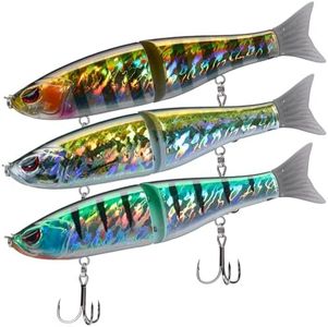 Bassdash SwimShad Glide Baits Jointed Swimbait Bass Pike Salmon Trout Muskie Fishing Lure,3-Pack