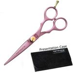 Sanguine Pink Hair Scissors, Hairdressing Scissors for All Types of Hair - Presentation Case - Suitable for Professional and Personal use