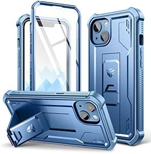 Dexnor for Apple iPhone 13/14 Case, [Built in Screen Protector and Kickstand] Heavy Duty Military Grade Protection Shockproof Protective Cover for Apple iPhone 13/14 - Blue