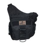 Klau Outdoor Sport Military Women and Men's Multi-functional Tactical Messenger Shoulder Bag with Patch for Hunting Hiking Camping Cycling Black