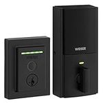 Weiser Halo Touch Matte Black WiFi Smart Lock, Keyless Entry Door Lock, Fingerprint Door Lock, Amazon Alexa & Google Assistant/Google Home Compatible, Deadbolt Lock, Modern Smart Locks for Entry Door