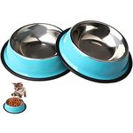 ZHIYE Stainless Steel Pet Bowls for Cats,2 Piece Non-slip Dog Feeding Bowl Small Dogs Cats