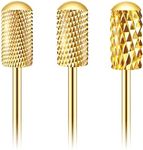 Nail Drill Bit Set, Corfulra 3pcs Safety Bits for Nail Drill, Tungsten Carbide Nail Drill Bits, Smooth Round Top Large Barrel Bits, Nail Supplies for Nail Tech to Remove Acrylic Nails (XF & M & XC)