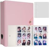 CeyiJun Minimalist Photocard Binder with 25 Pages 4 Pocket Single Side Inner Refills and 2 Divider Acid-Free with 225 Pockets (A4, Pink)