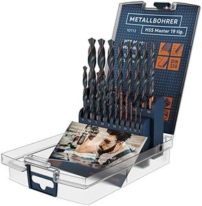 Presch Jeu de 19 Forets Métaux HSS Master - Forets Métal HSS Universels pour Acier, Alu, Cuivre et Laiton - Forets Hélicoïdaux Professionnel - Ø 1-10mm