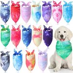 16 Pcs Cowboy Dog Bandanas Cat Dog Kerchief Triangle Scarf for Dogs PET Bandana Holiday Seasonal Dog Bandana Collar Washable Cute Dog Bib for Small Medium Large Dogs Cats(Vivid Style)