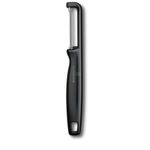 Victorinox Swiss Made Stainless Steel Swiss Classic Double-Edge Iota Serrated Peeler for Professional and Household Kitchen, Black, Soft Skin Fruit & Vegetable Peeler | 6.0943.3