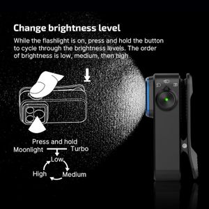 OLIGHT Oclip Pro 500 Lumens Clip-On Flashlight – Black