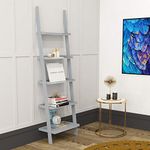 Charles Jacobs Ladder Shelf 5 Tier Leaning Storage Bookcase Unit - Grey