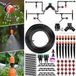 Aiglam Irrigation System Garden,40M Drip Irrigation Kit Automatic Irrigation Micro Sprinkler Shrub Drip Kit Garden Irrigation for Landscape, Flower Bed, Patio Plants