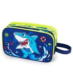 Shark Toiletry Bag - Travel Toiletry Bag Boys Kids Toiletries Travel Bag for Camping Trip Home Water-Resistant Portable Boys Dopp Kit for Christmas Gift Organizer with Mesh Pocket