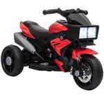 Aosom Kids Electric Pedal Motorcycle Ride-On Toy 6V Battery Powered w/Music Horn Headlights Motorbike for Girls Boy Red