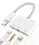 Lightning to 3.5mm Headphone Dongle Iphone AUX Adapter(3in1)Charger Audio Jack Cable Splitter for Apple MFI Certified 7 8plus X Xr 11 12 13 Pro Ipad Music Earbud Converter Earphone Cord Adaptador Para