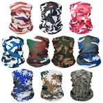 FEPITO 10 Pcs Multifunctional Headband Bandana, Balaclava, Headwear, Bandana for Men and Women